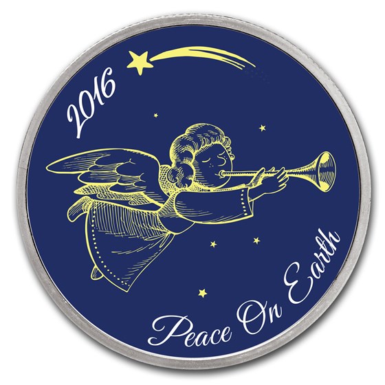 1 oz Silver Colorized Round - APMEX (Peace on Earth) 1 oz Silver Colorized Round - APMEX (Peace on Earth)